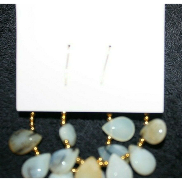 LOVE'S AFFECT HOOP EARRINGS GOLDTONE, BEADS & POLISHED ROCKS GOLDTONE WOMEN NEW - Picture 3 of 3